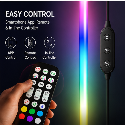 RGB Smart LED Corner Floor Lamp with App & Remote Control | Music Sync Ambient Light