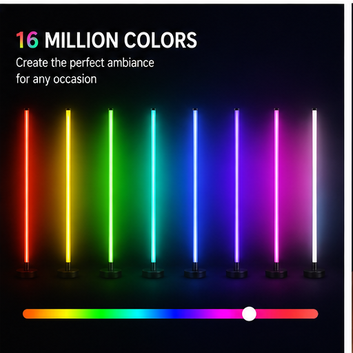 RGB Smart LED Corner Floor Lamp with App & Remote Control | Music Sync Ambient Light